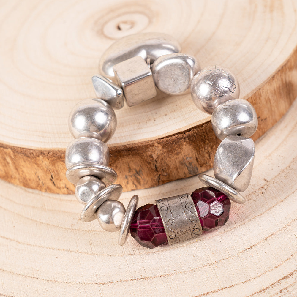 BRACCIALE ELASTICO CON CIONDOLO A CUORE GRANDE