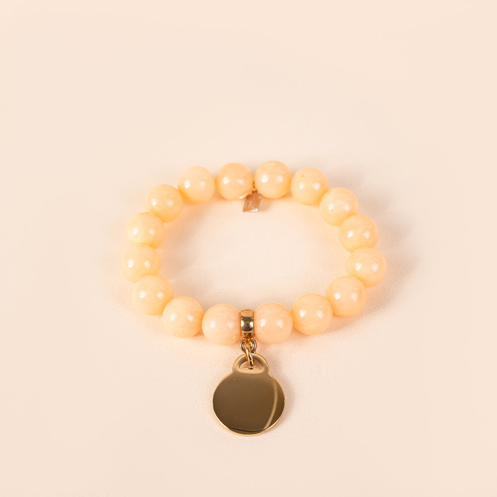 BRACCIALE ELASTICO CON PIETRE COLORATE E CIONDOLO