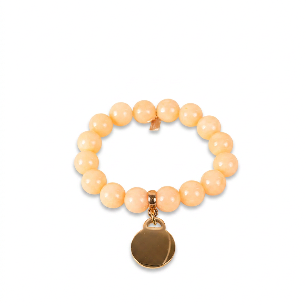ELASTIC BRACELET WITH COLORED STONES AND PENDANT