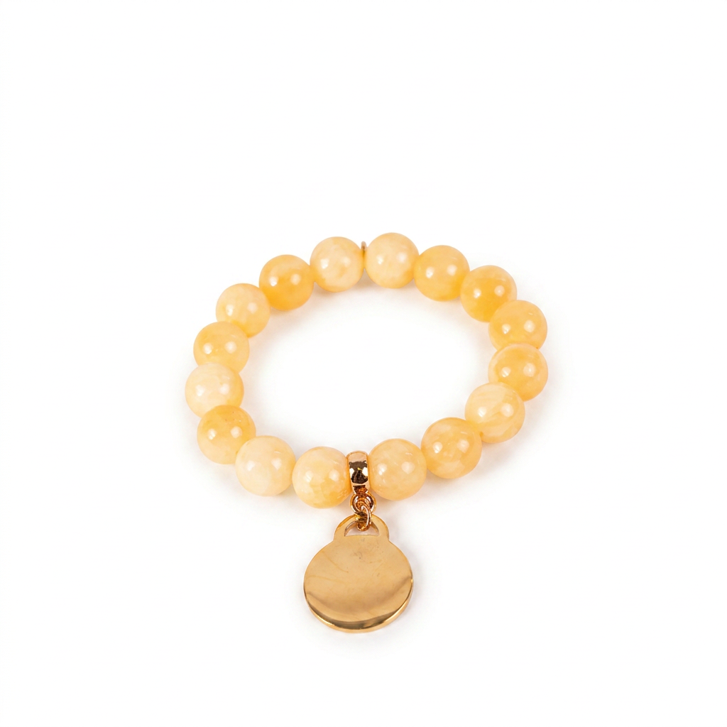 ELASTIC BRACELET WITH COLORED STONES AND PENDANT