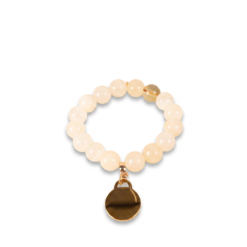 ELASTIC BRACELET WITH COLORED STONES AND PENDANT