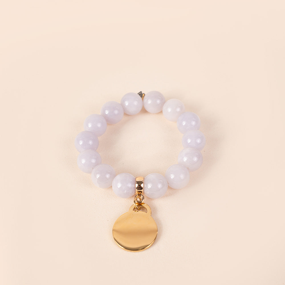 BRACCIALE ELASTICO CON PIETRE COLORATE E CIONDOLO