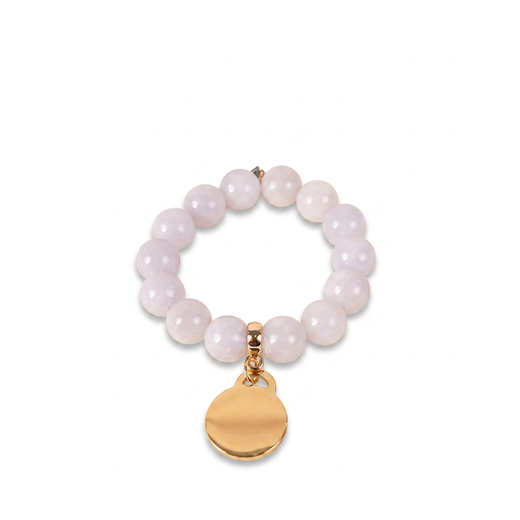 ELASTIC BRACELET WITH COLORED STONES AND PENDANT