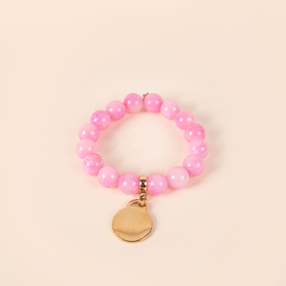 BRACCIALE ELASTICO CON PIETRE COLORATE E CIONDOLO