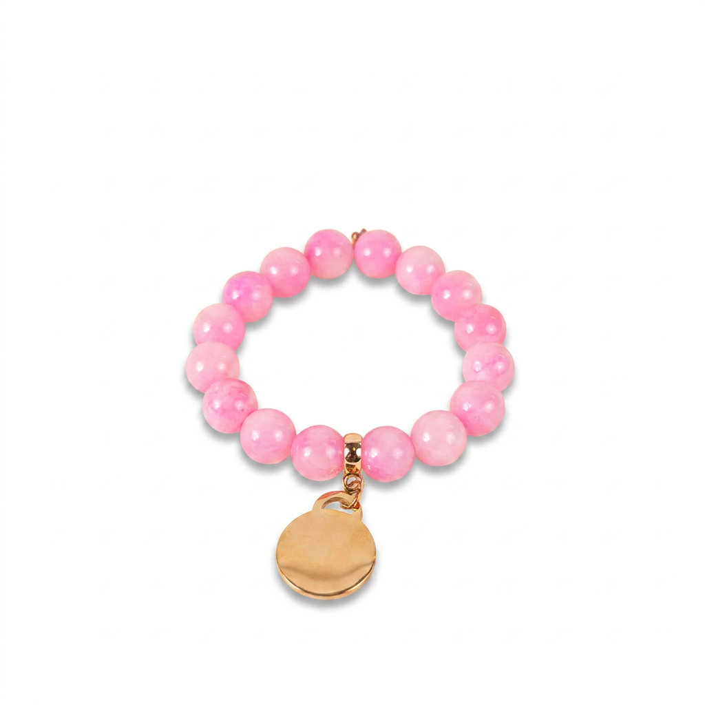 ELASTIC BRACELET WITH COLORED STONES AND PENDANT