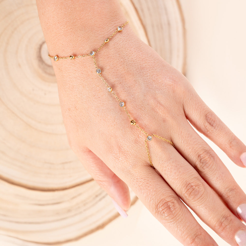 BRACCIALE A MANO INTERA BACIAMANO CON PUNTI LUCE