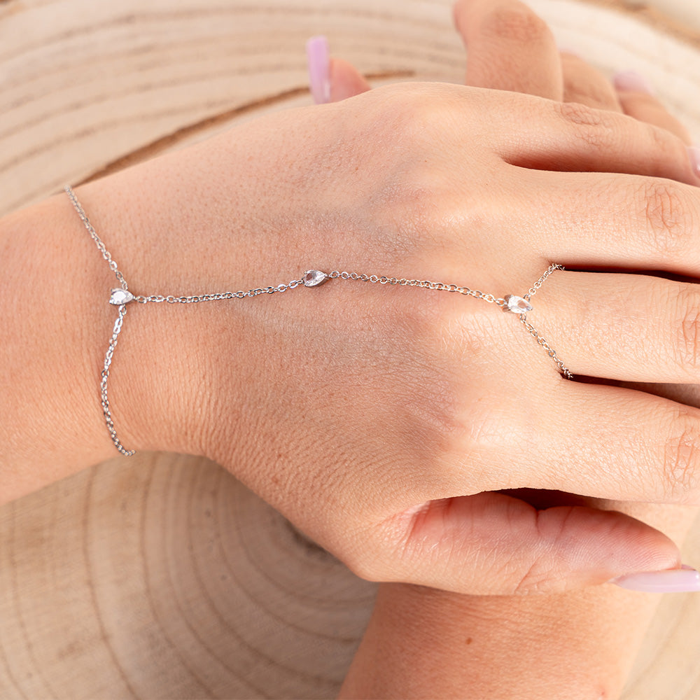 BRACCIALE A MANO INTERA BACIAMANO CON PUNTI LUCE A GOCCIA