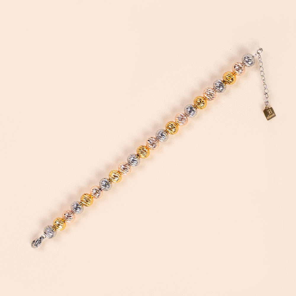 BRACCIALE CON SFERE RIGATE