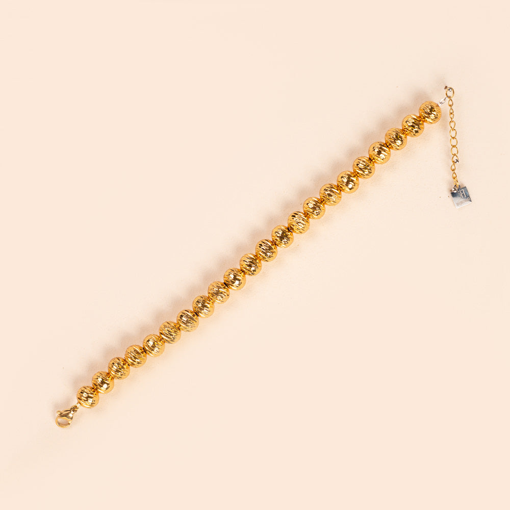 BRACCIALE CON SFERE RIGATE