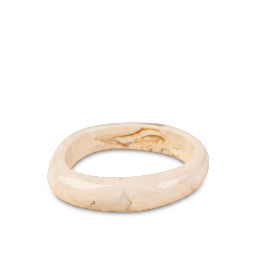BRACCIALE RIGIDO ASIMMETRICO BASSO IN RESINA SFUMATA