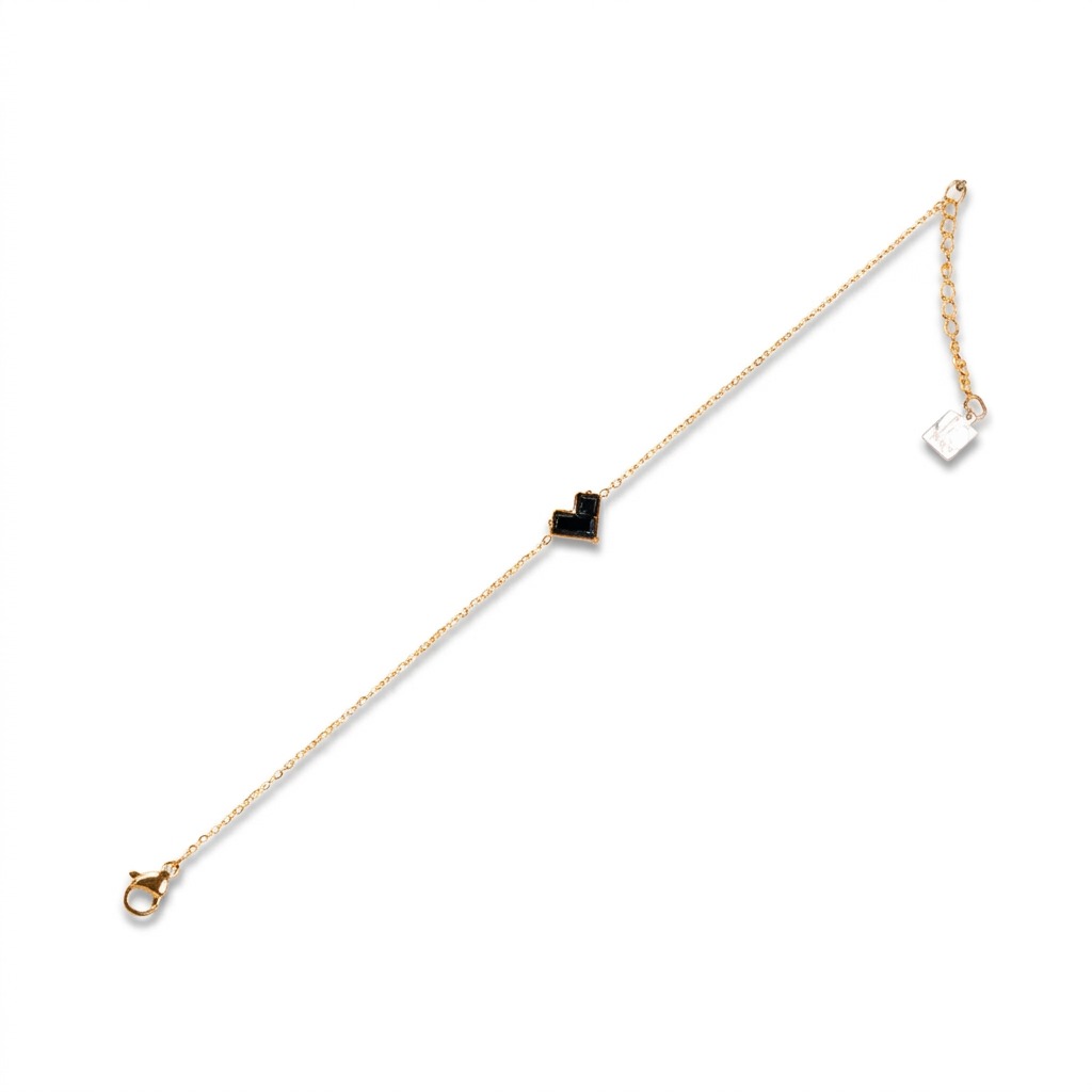 BRACCIALE MORBIDO A CATENA CON CUORE GEOMETRICO