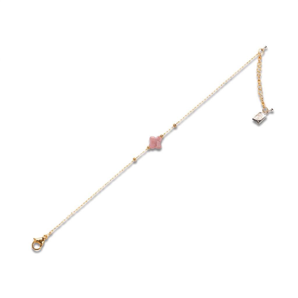 BRACCIALE MORBIDO A CATENA CON FIORE CENTRALE