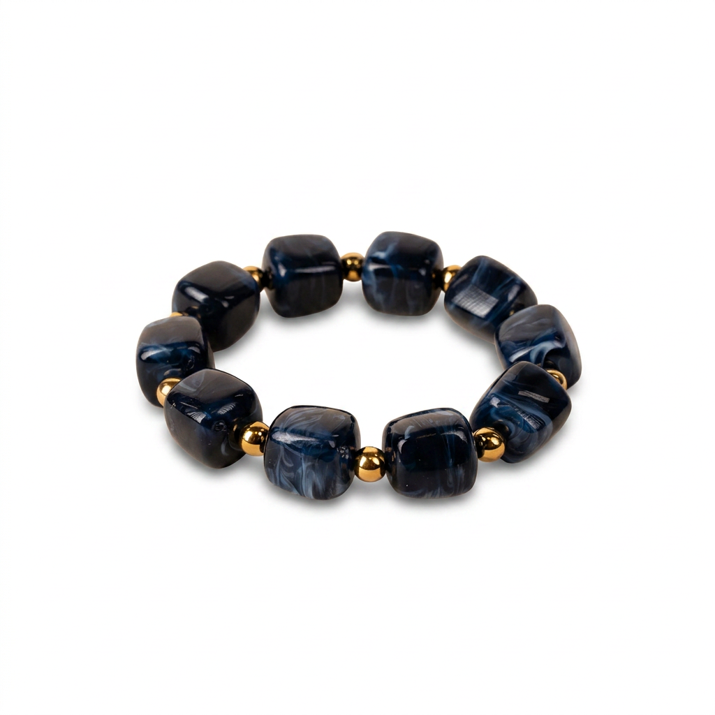 BRACCIALE ELASTICO CON PIETRE QUADRATE