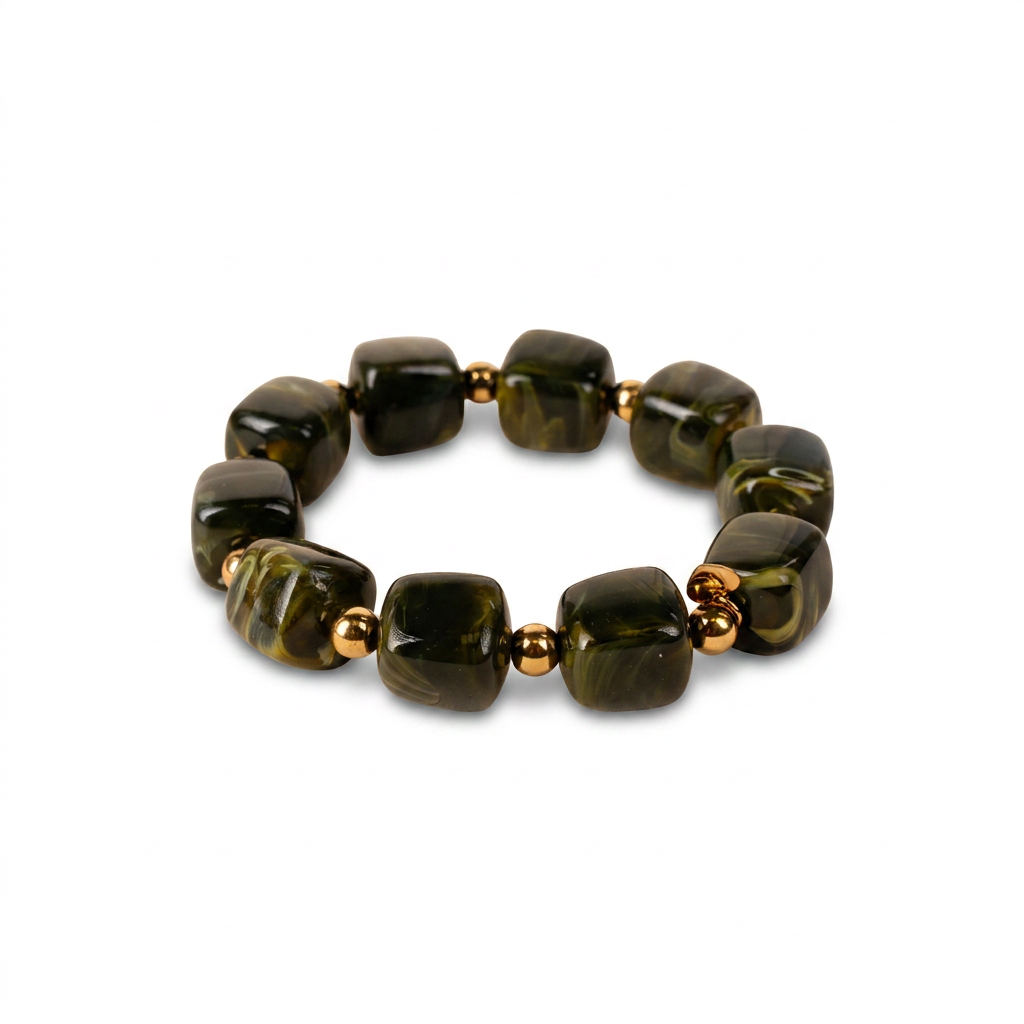 BRACCIALE ELASTICO CON PIETRE QUADRATE