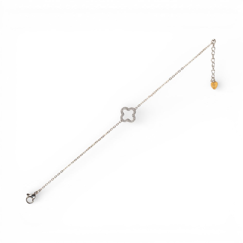 BRACCIALE MORBIDO A CATENA CON FIORE DI STRASS