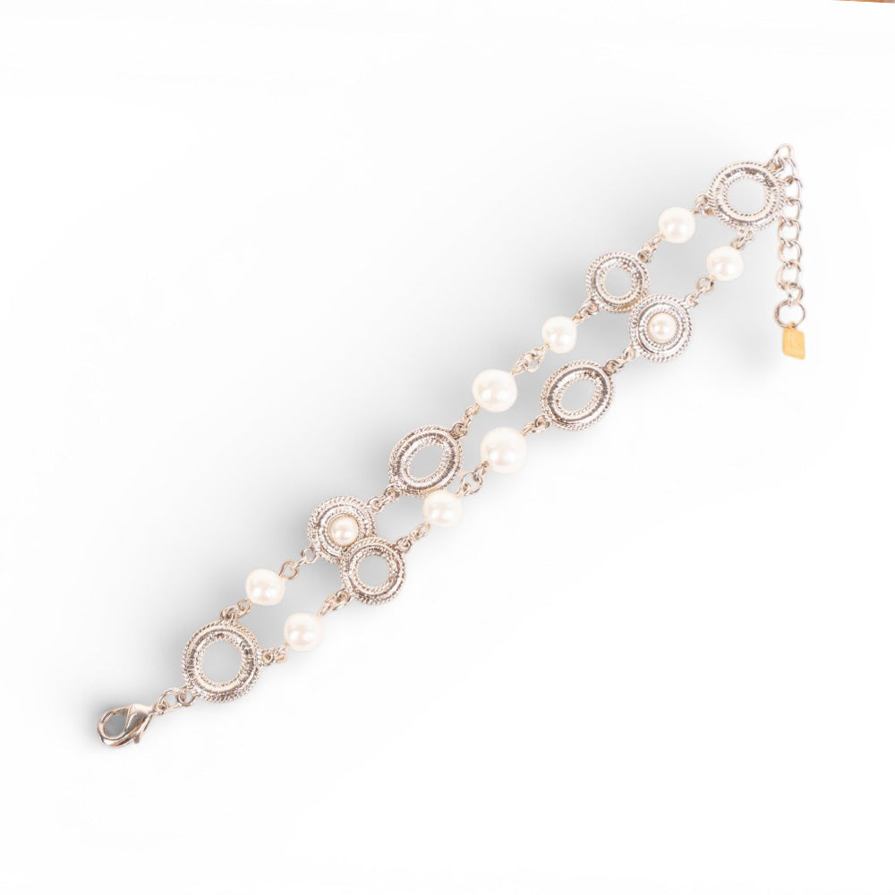 BRACCIALE A DUE FILI BERLE E DISCHI LAVORATI