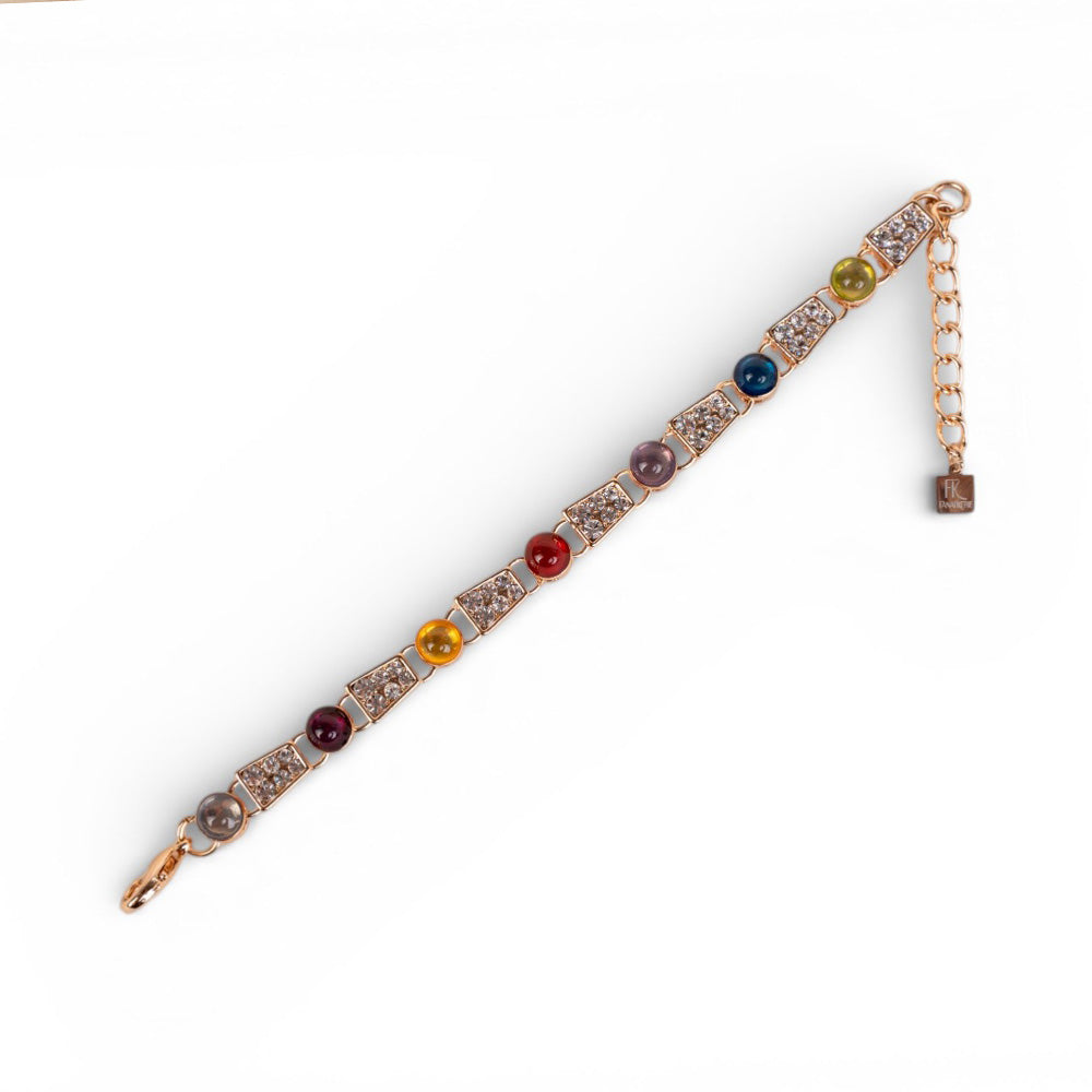 BRACCIALE CON PIETRE E UNITA' GEOMETRICHE CON STRASS