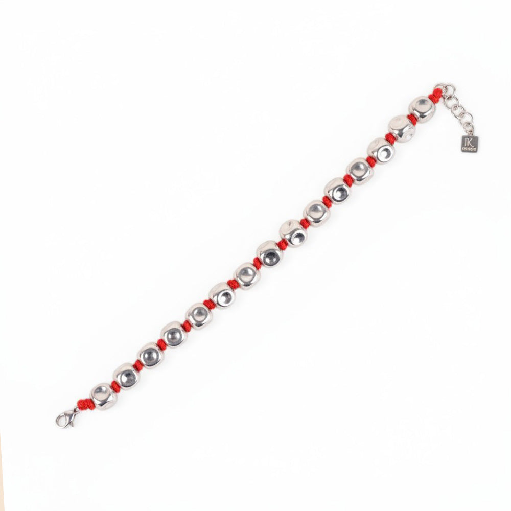 BRACCIALE CON PEPITE E CORDINO COLORATO