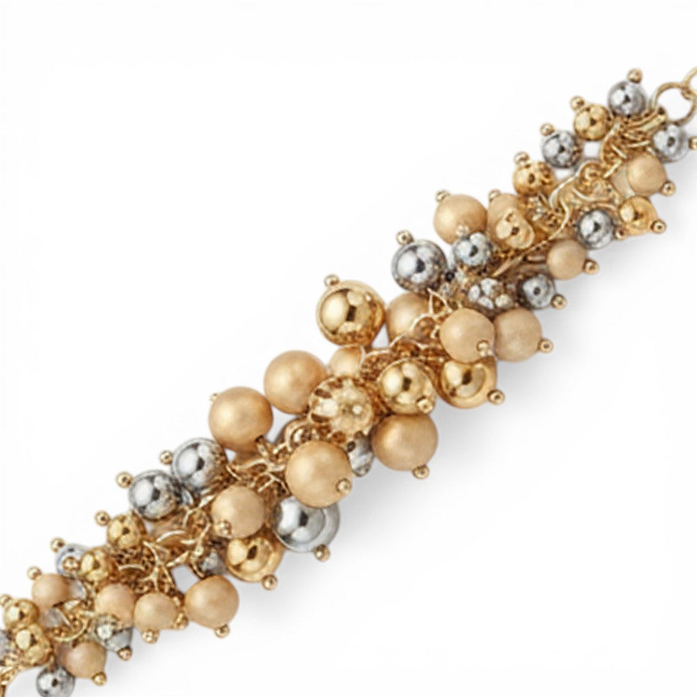BRACCIALE CON GRAPPOLO DI MINI SFERE LUCIDE E SATINATE