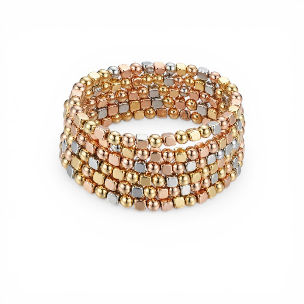 SET DI 8 BRACCIALI ELASTICI FORMATI DA CUBETTI CON GLI ANGOLI SMUSSATI