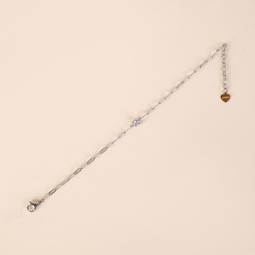 BRACCIALE A CATENA FINA CON STRASS COLORATO CENTRALE