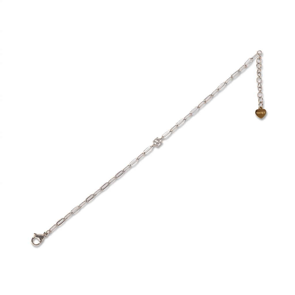 BRACCIALE A CATENA FINA CON STRASS COLORATO CENTRALE