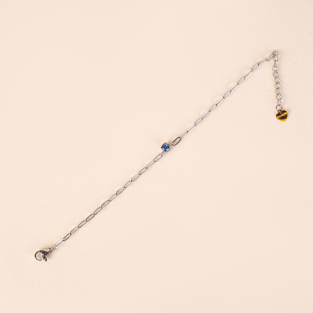 BRACCIALE A CATENA FINA CON STRASS COLORATO CENTRALE