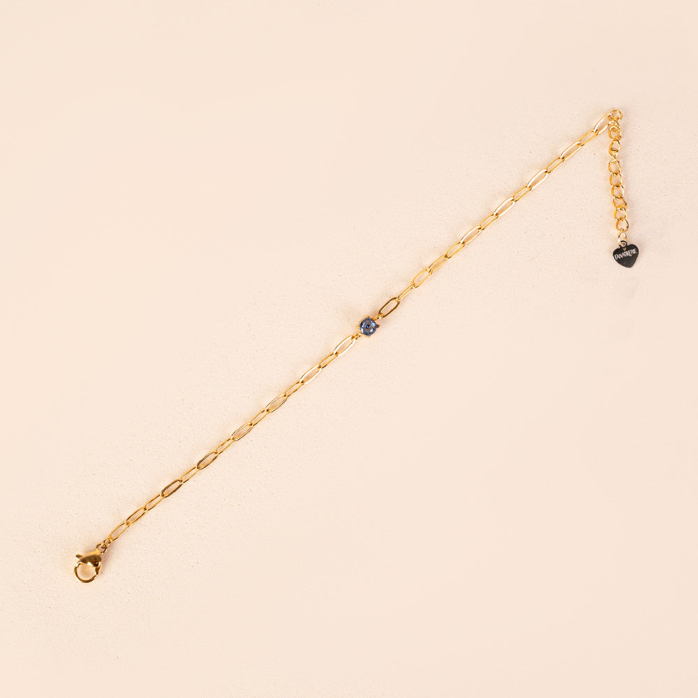 BRACCIALE A CATENA FINA CON STRASS COLORATO CENTRALE