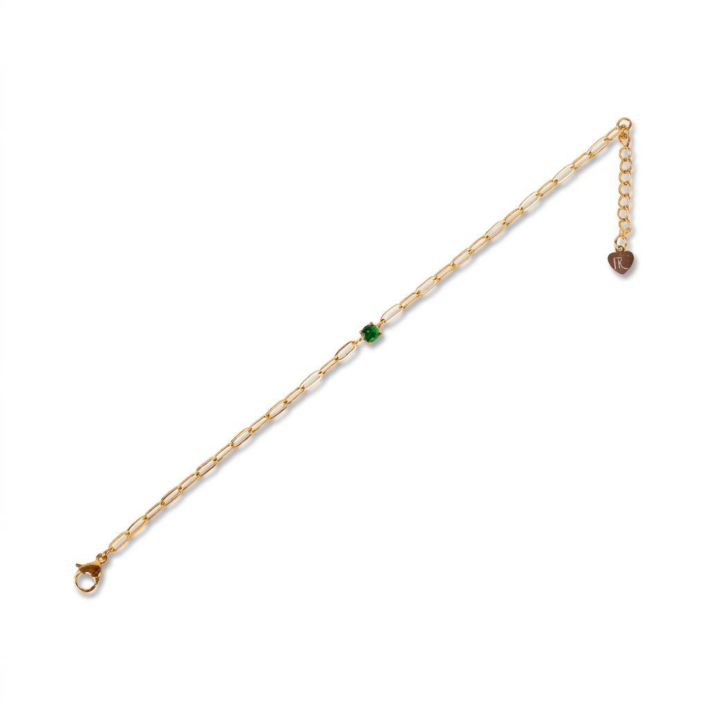 BRACCIALE A CATENA FINA CON STRASS COLORATO CENTRALE
