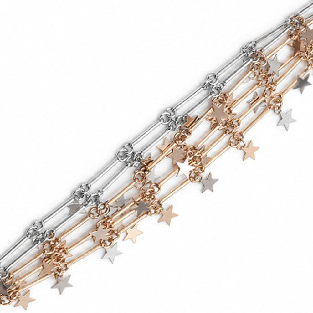 BRACCIALE MORBIDO MULTIFILO CON STELLE PENDENTI