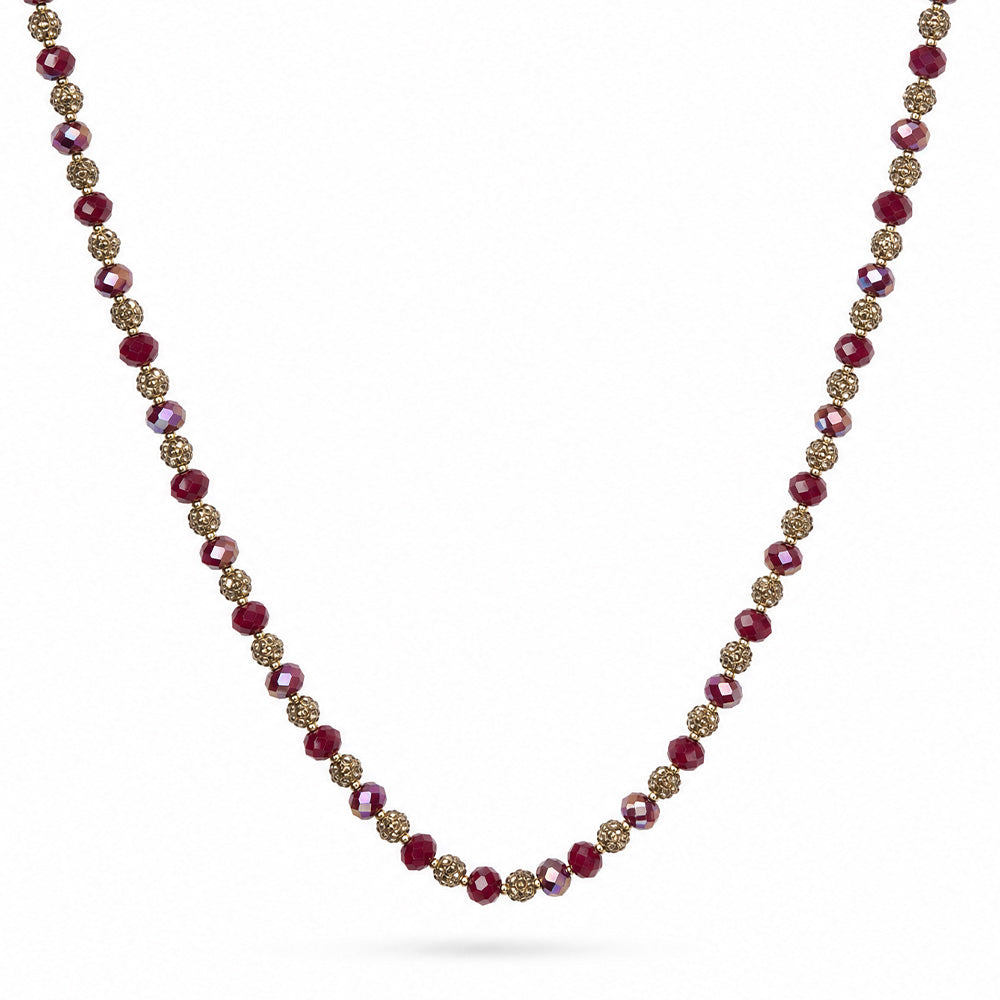 COLLANA LUNGA CON CRISTALLI ALTERNATI