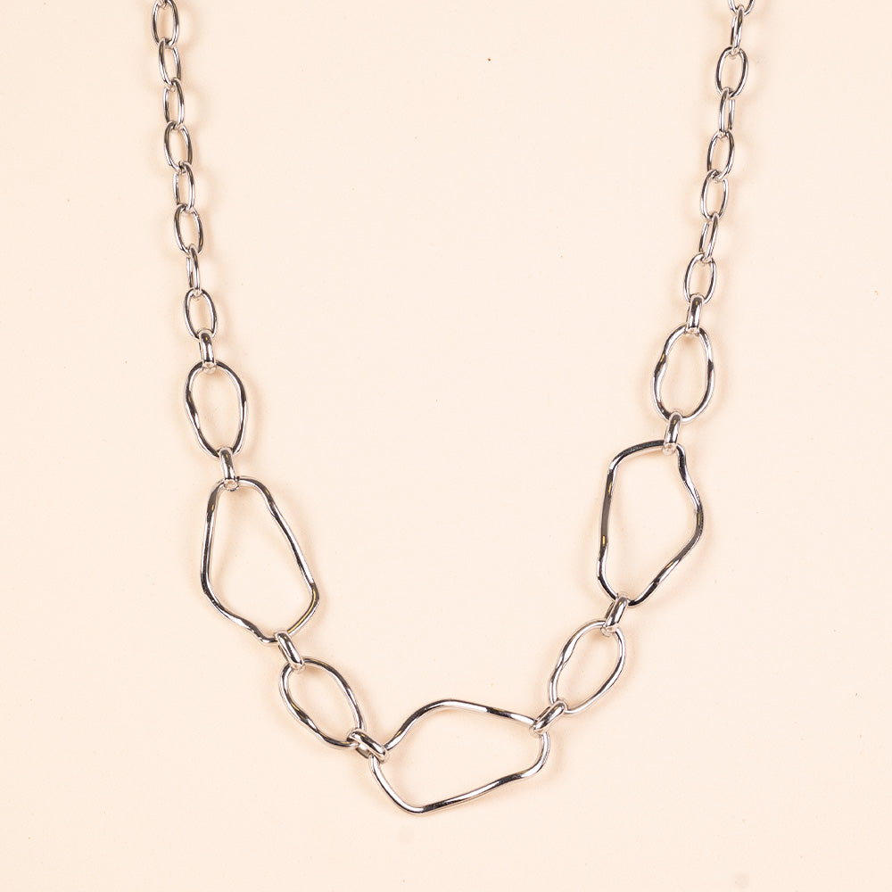 IRREGULAR GEOMETRIC LINK CHOKER NECKLACE