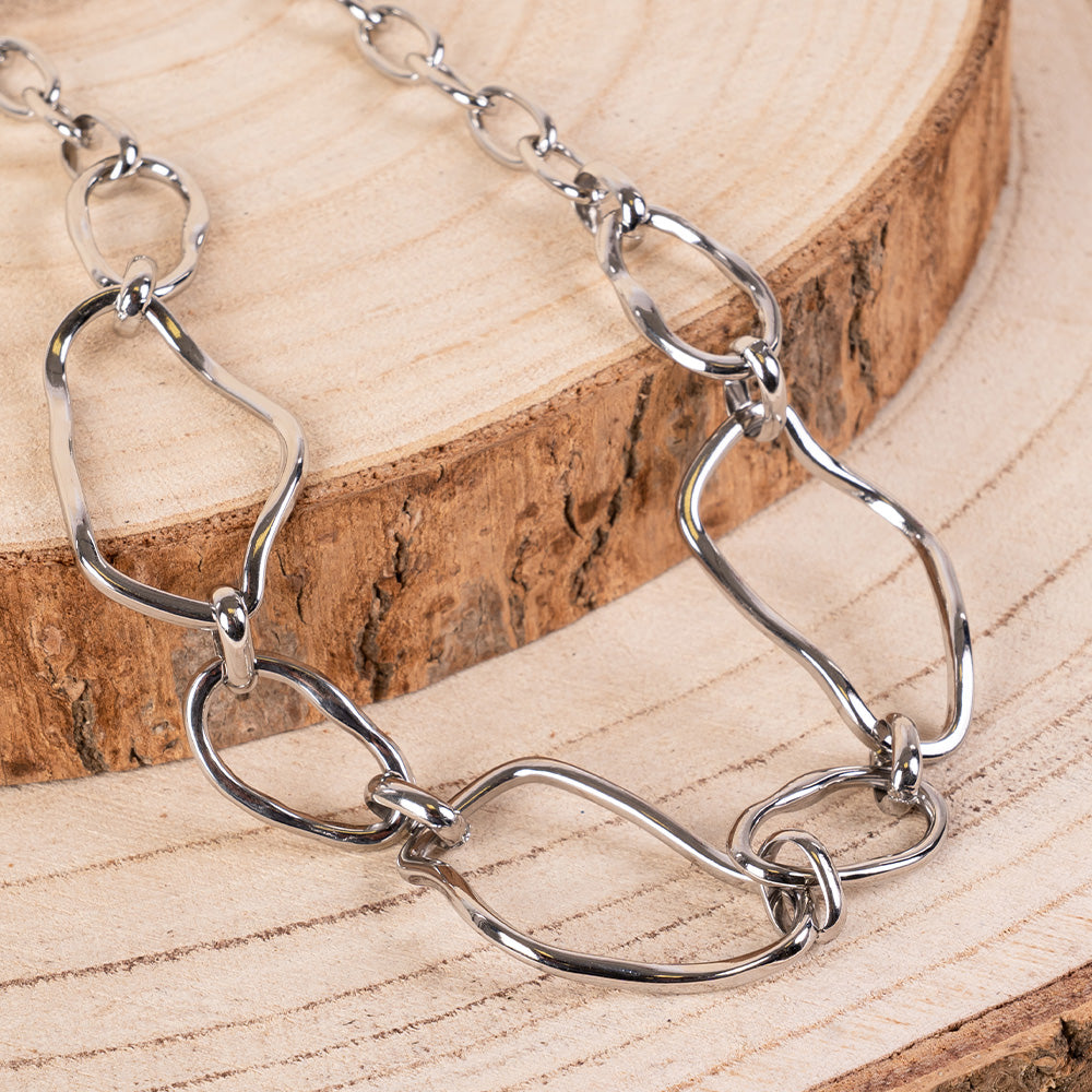 IRREGULAR GEOMETRIC LINK CHOKER NECKLACE