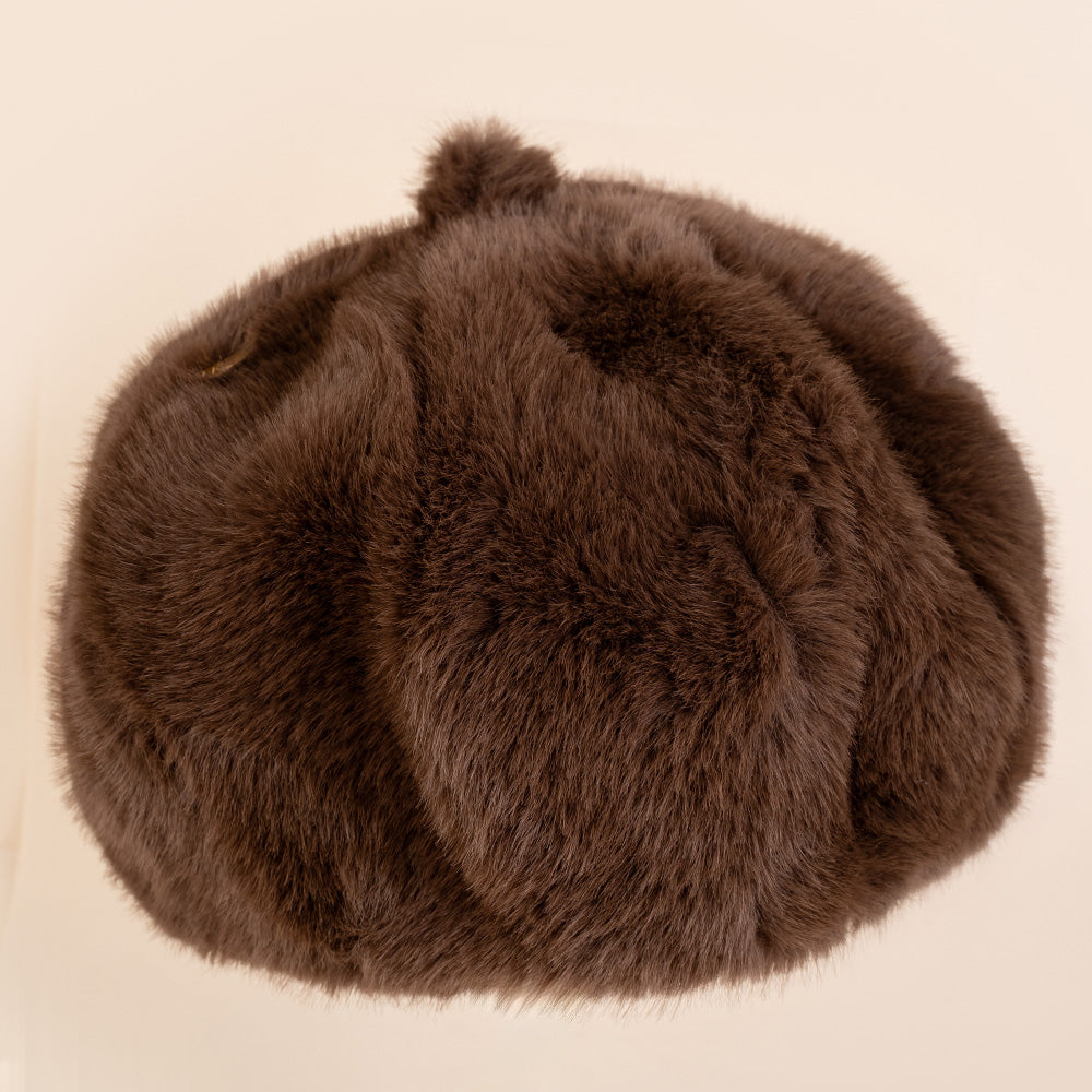 CAPPELLO MODELLO BASCO IN ECOPELLICCIA