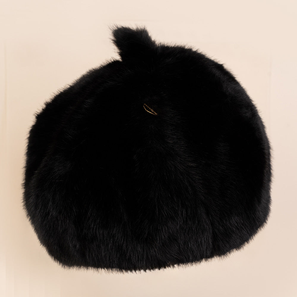 CAPPELLO MODELLO BASCO IN ECOPELLICCIA