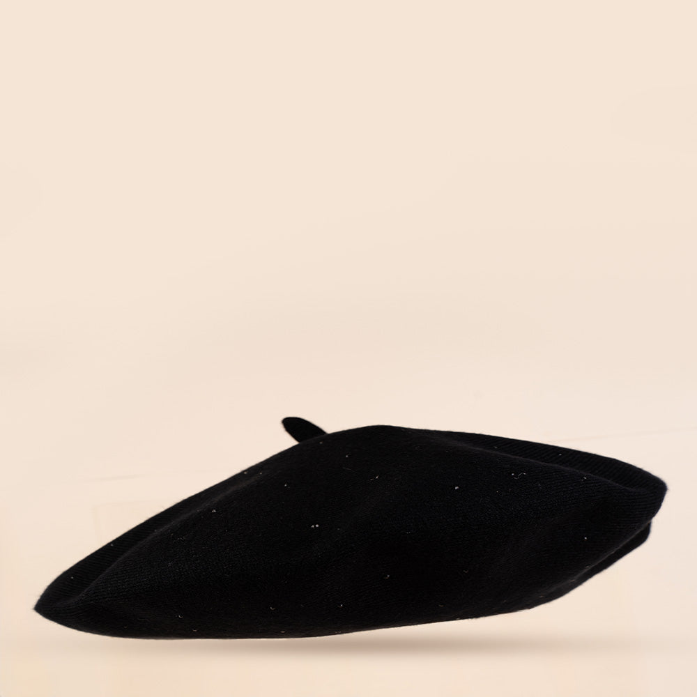 CAPPELLO BASCO A COSTINE CON GLITTER