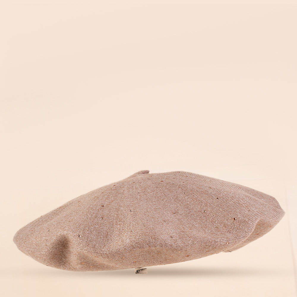 CAPPELLO BASCO A COSTINE CON GLITTER