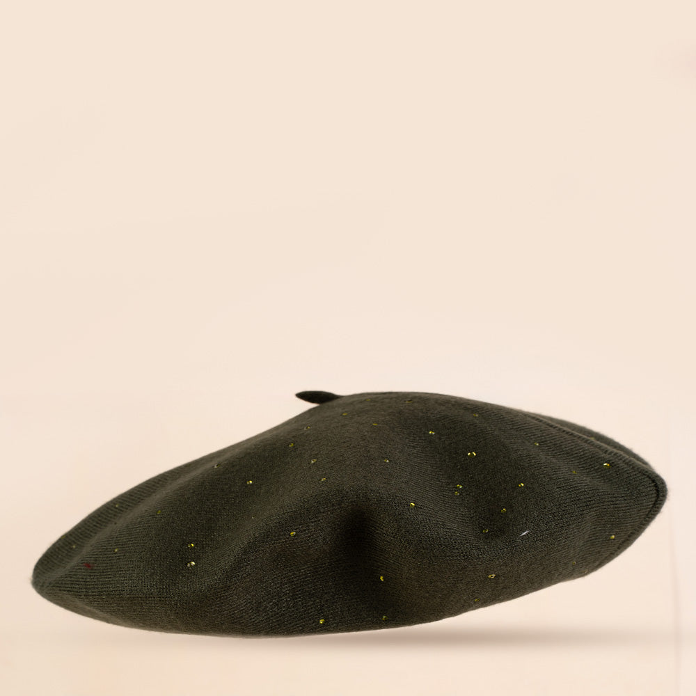 CAPPELLO BASCO A COSTINE CON GLITTER