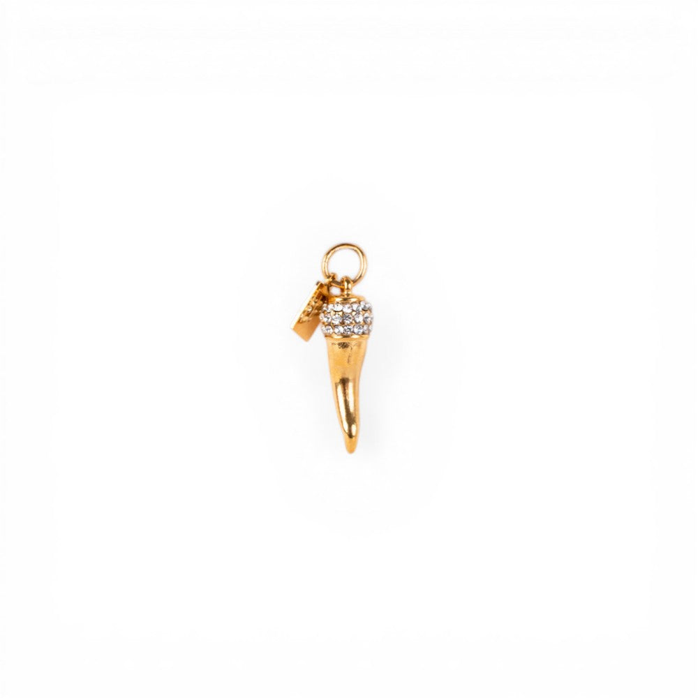 CHARM CON CORNO E TESTA DI STRASS