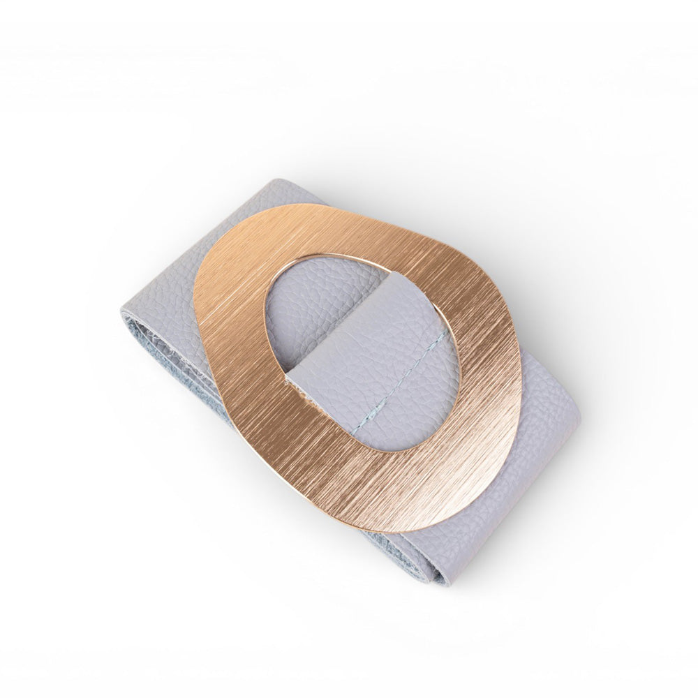 CINTA ALTA SCAMOSCIATA CON FIBBIA SATINATA