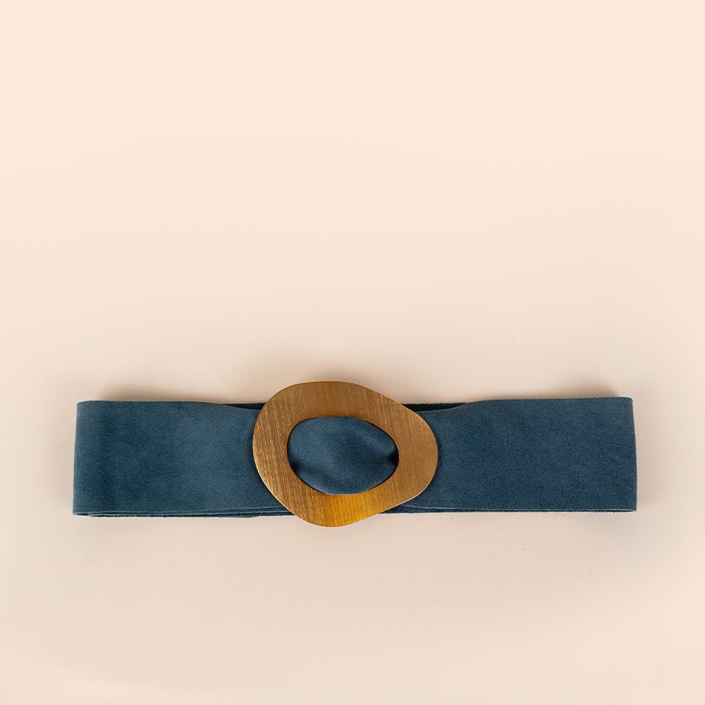 CINTA ALTA SCAMOSCIATA CON FIBBIA SATINATA