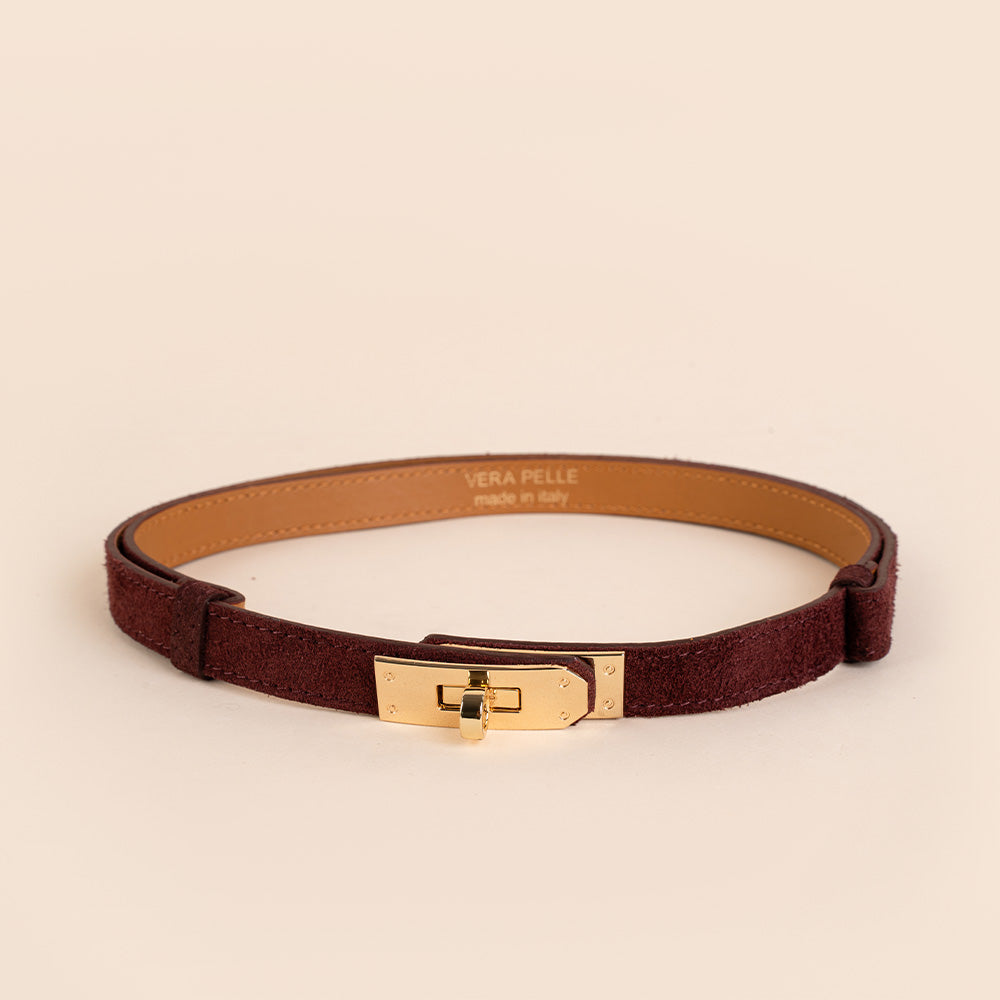 CINTA SCORREVOLE IN CAMOSCIO CON CHIUSURA A GIRELLO