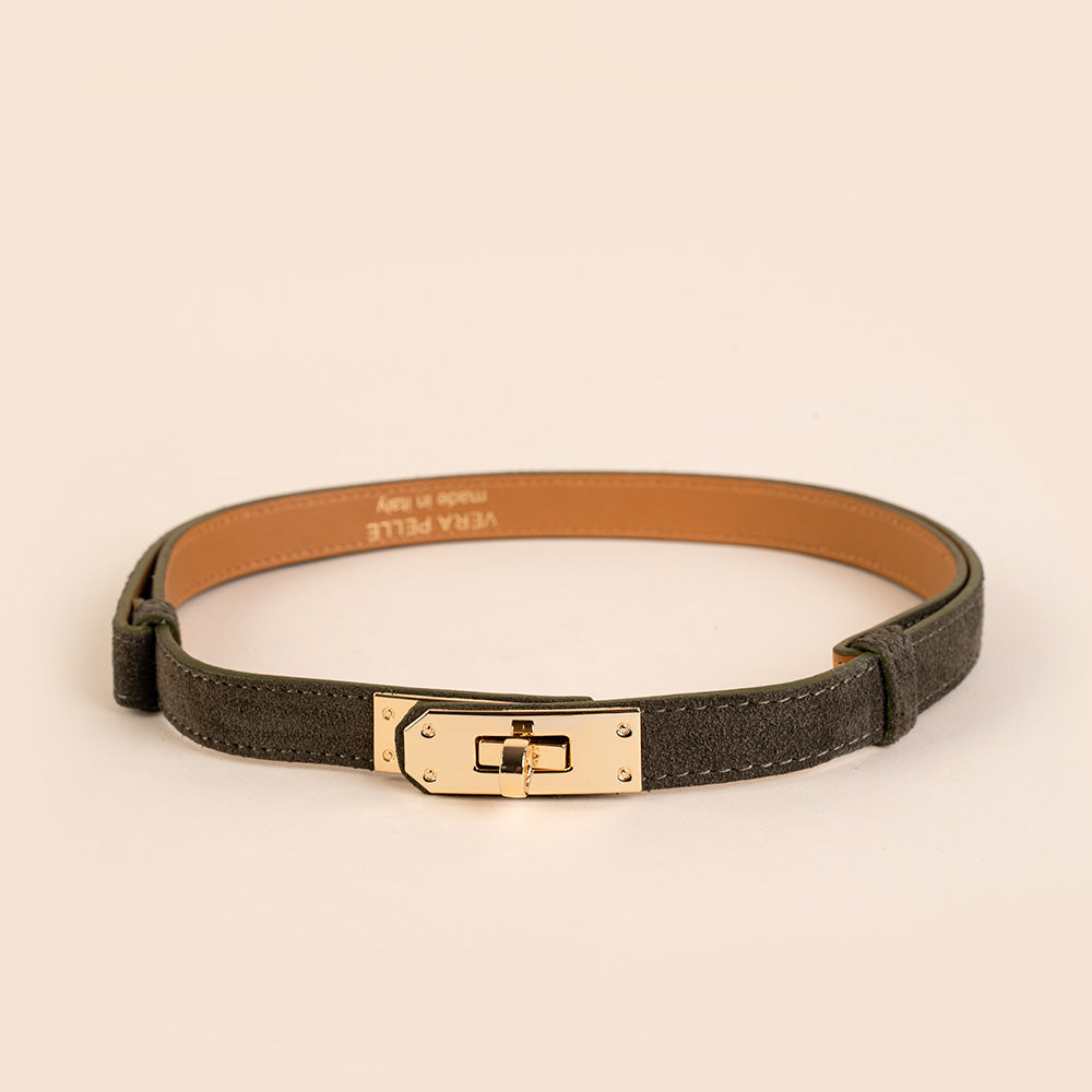 CINTA SCORREVOLE IN CAMOSCIO CON CHIUSURA A GIRELLO