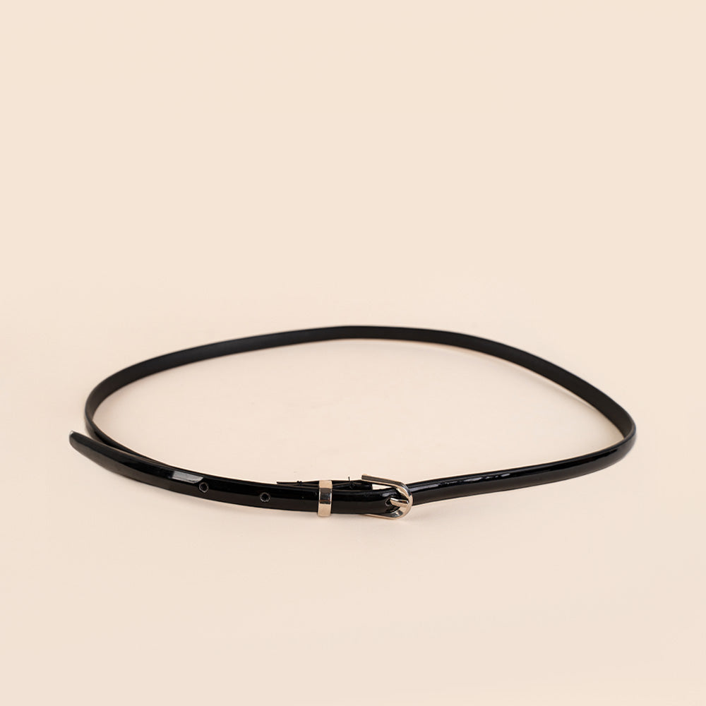 CINTURA FINA LUCIDA CON FIBBIA SEMPLICE