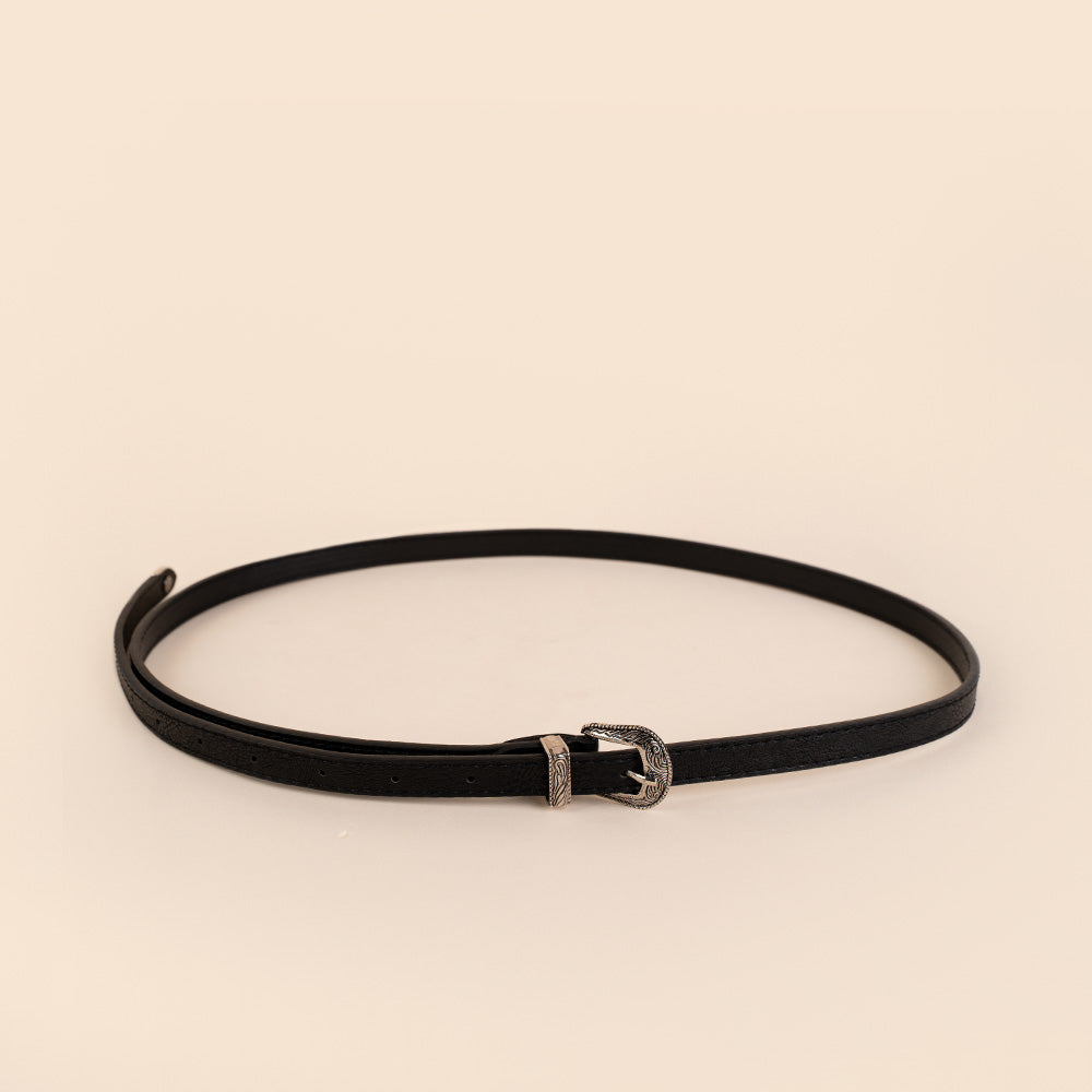 CINTURA FINA SEMPLICE CON FIBBIA LAVORATA