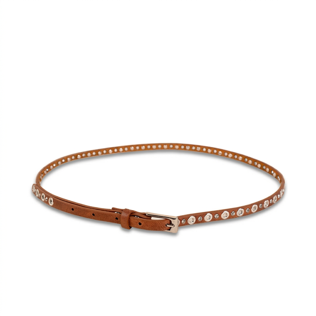 CINTURA FINA CON BORCHIE E STRASS