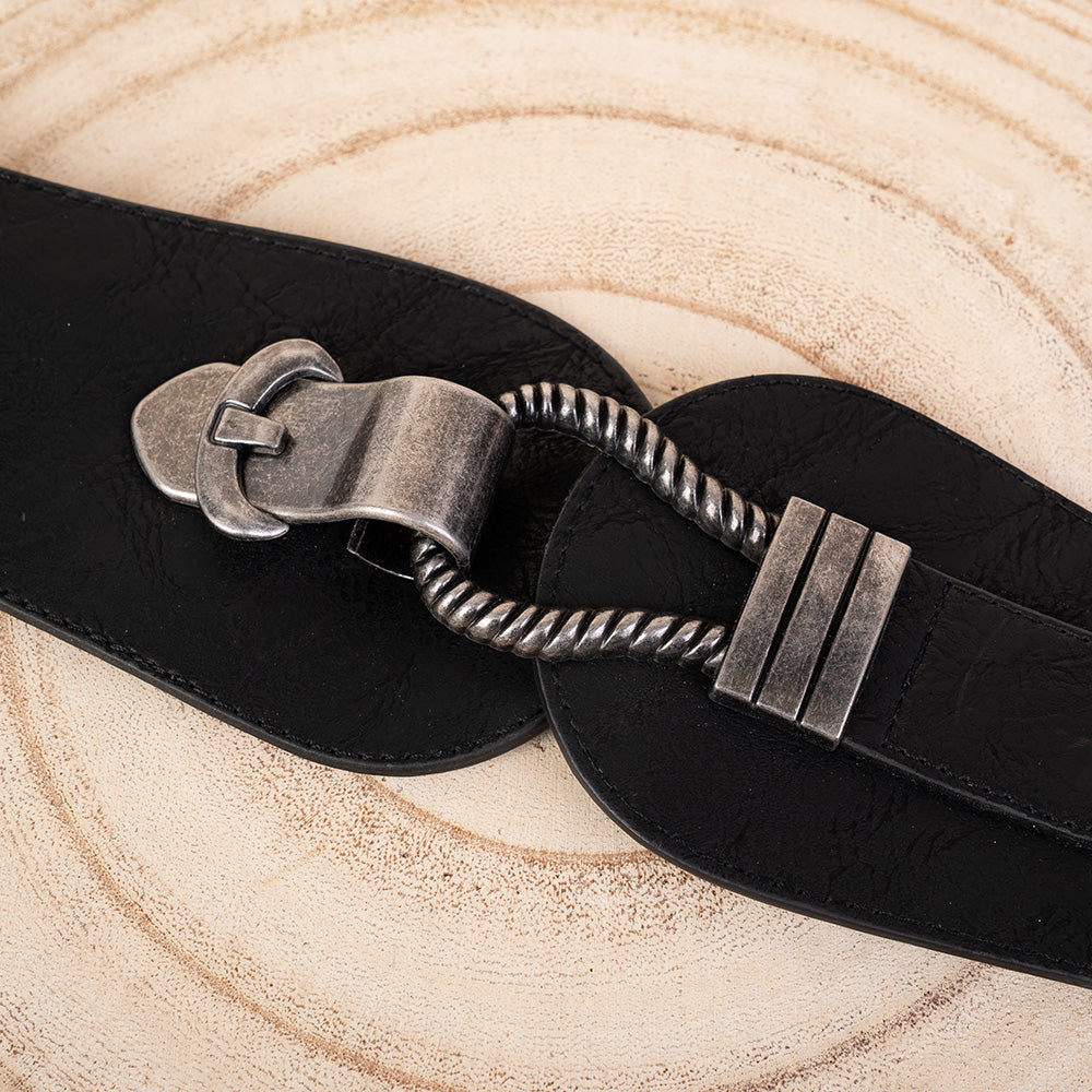 CINTURA ELASTICA CON CHIUSURA RIGATA A CAPPIO