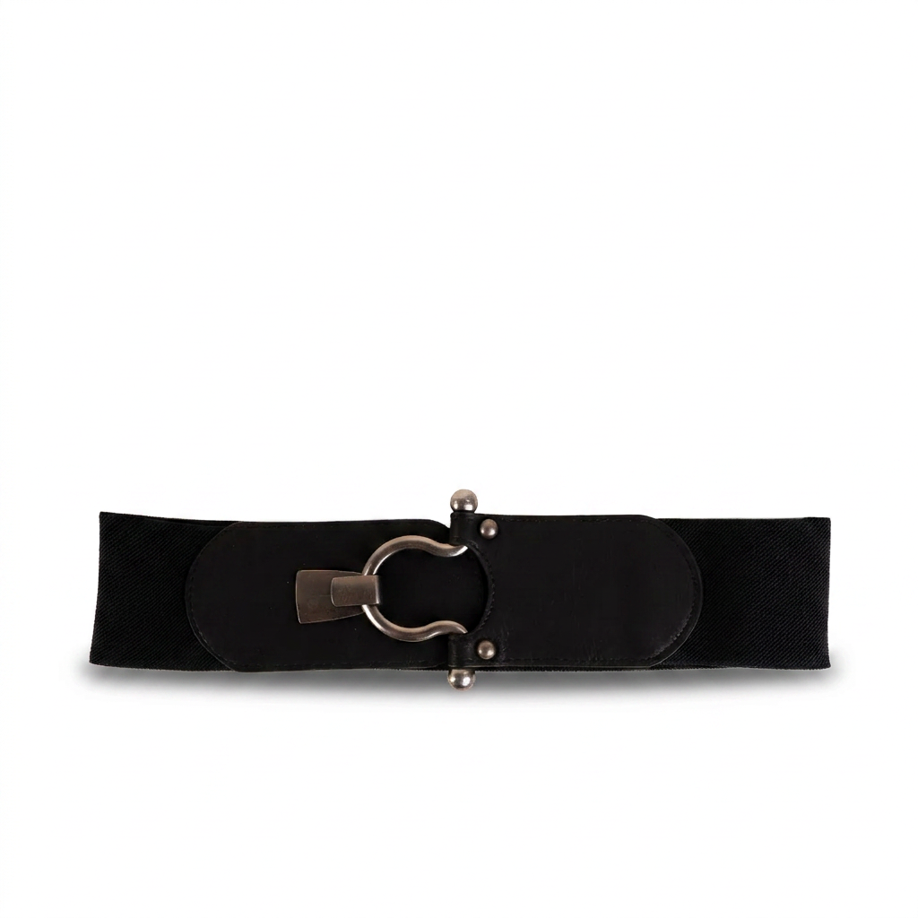 CINTURA ELASTICA CON GANCIO E CAPPIO LISCIO