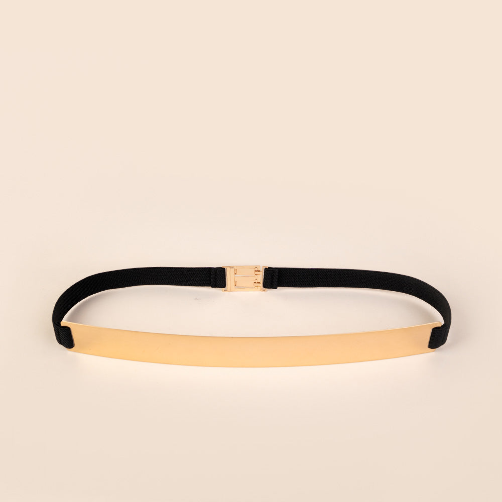 CINTURA ELASTICA CON PLACCA LUNGA IN METALLO SEMI RIGIDA