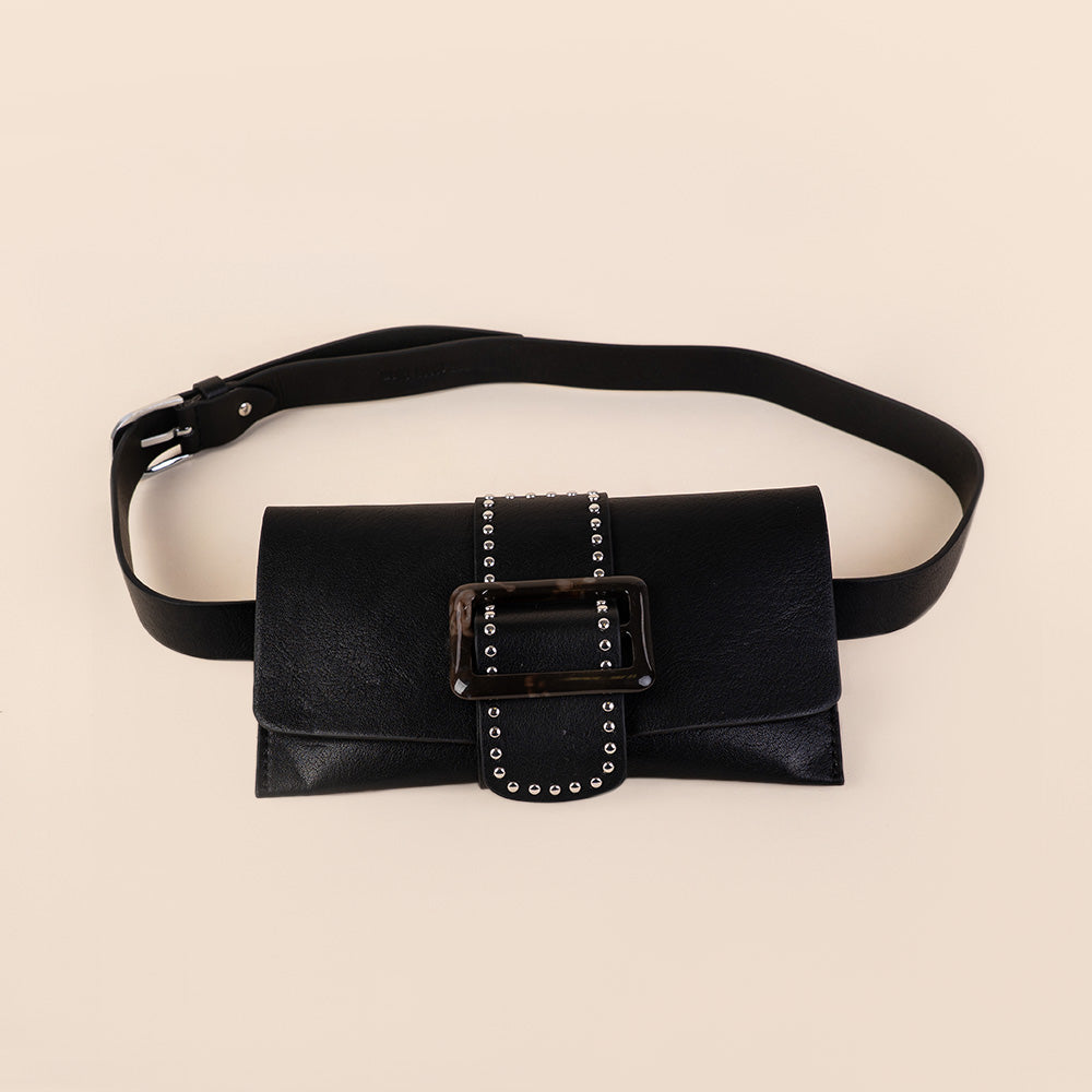 CINTURA CON POCHETTE SCORREVOLE CON PASSANTI CON CHIUSURA IN RESINA